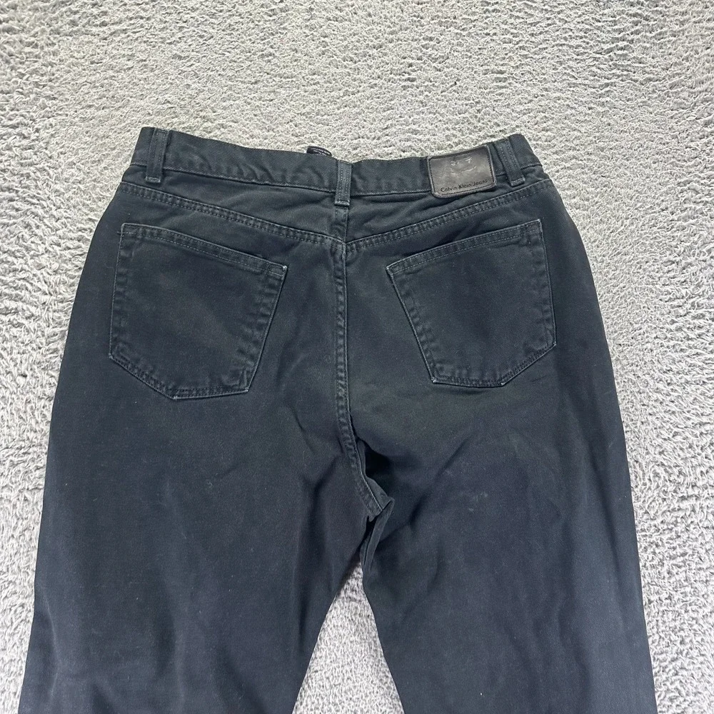 Vintage Calvin Klein Jeans Men 32x29 Black Cotton Denim Straight Workwear Travel